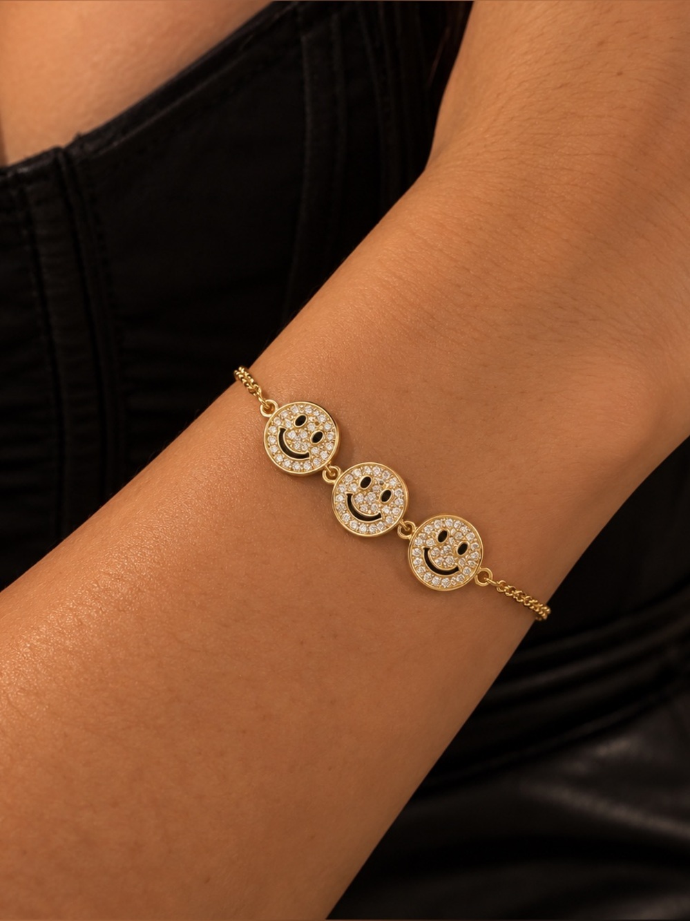 Gold Smiley Face Bracelet